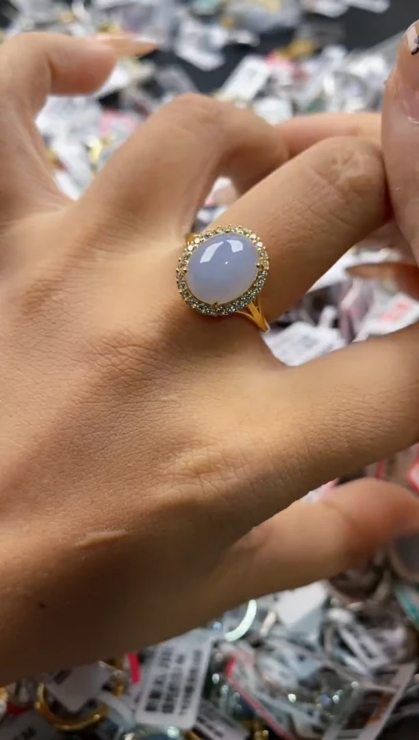 翡翠戒指银S925镶嵌88888   9