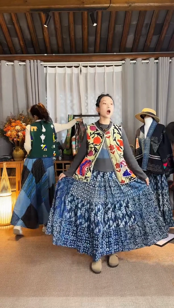 【闪购商品】设计师款蓝染裙子