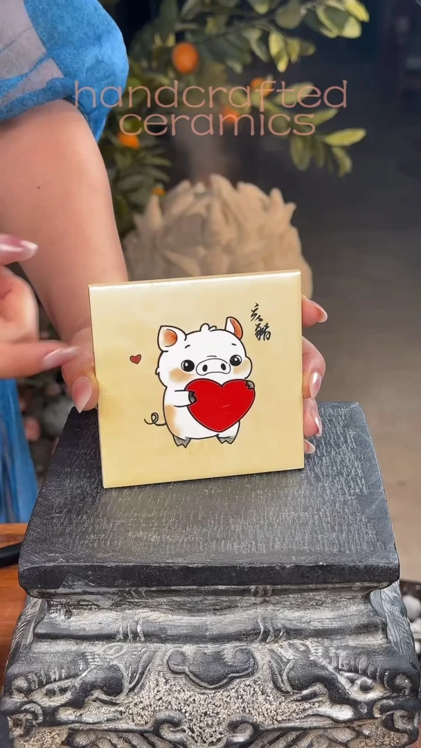 微瑕手工瓷片十二生肖
