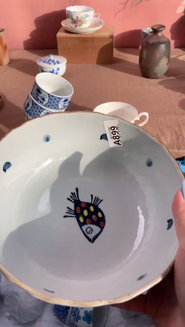 瓷片几***红瓷器瓷器A899