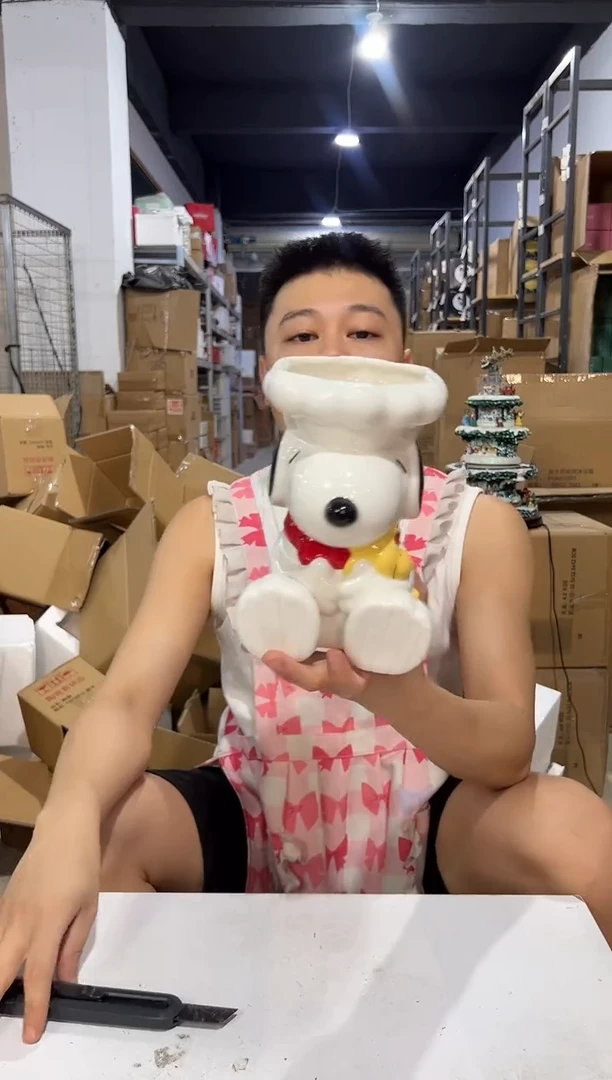 瓷片史努比厨师收纳桶