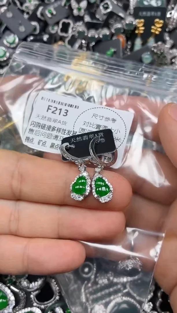 颈饰未镶嵌翡翠F213耳扣