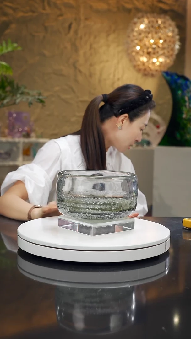 手工艺品琉璃福利灰色气泡款聚宝盆