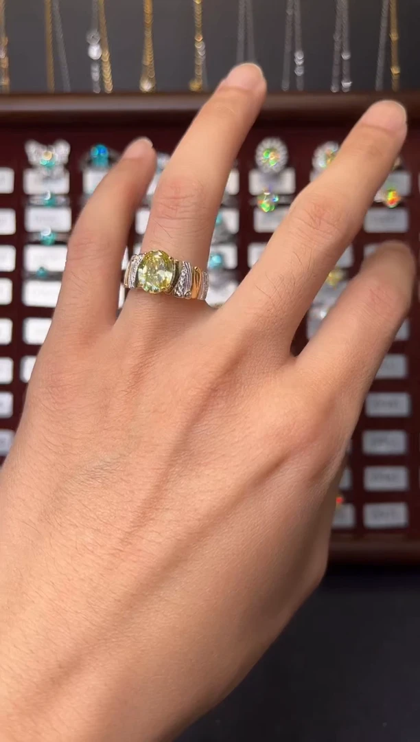 金绿宝石戒指银S925镶嵌00000