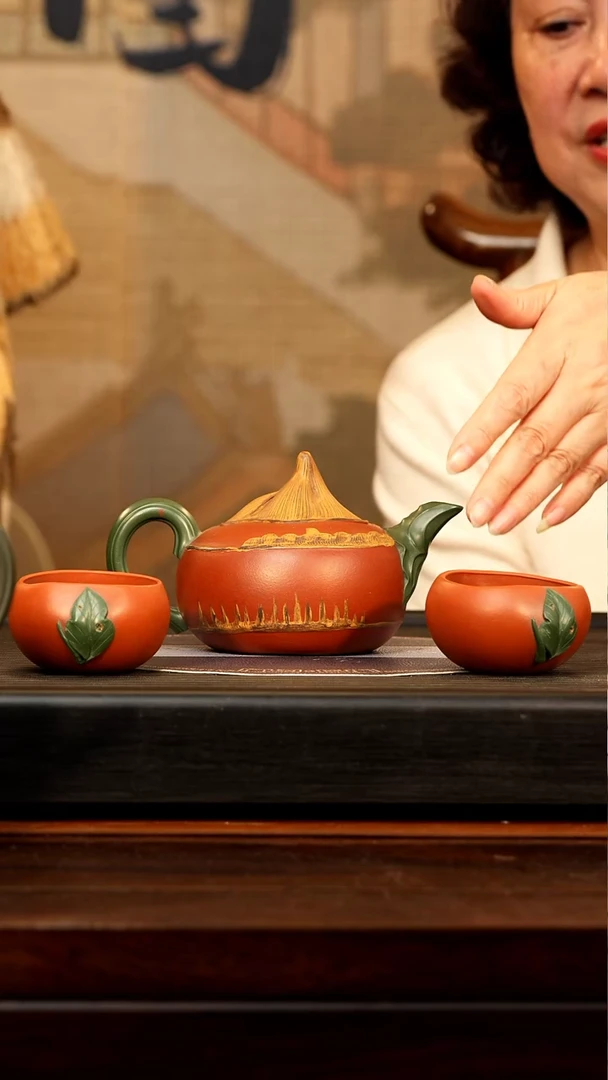 【闪购商品】紫砂茶壶XJZ 红皮龙 荸荠壶 300cc