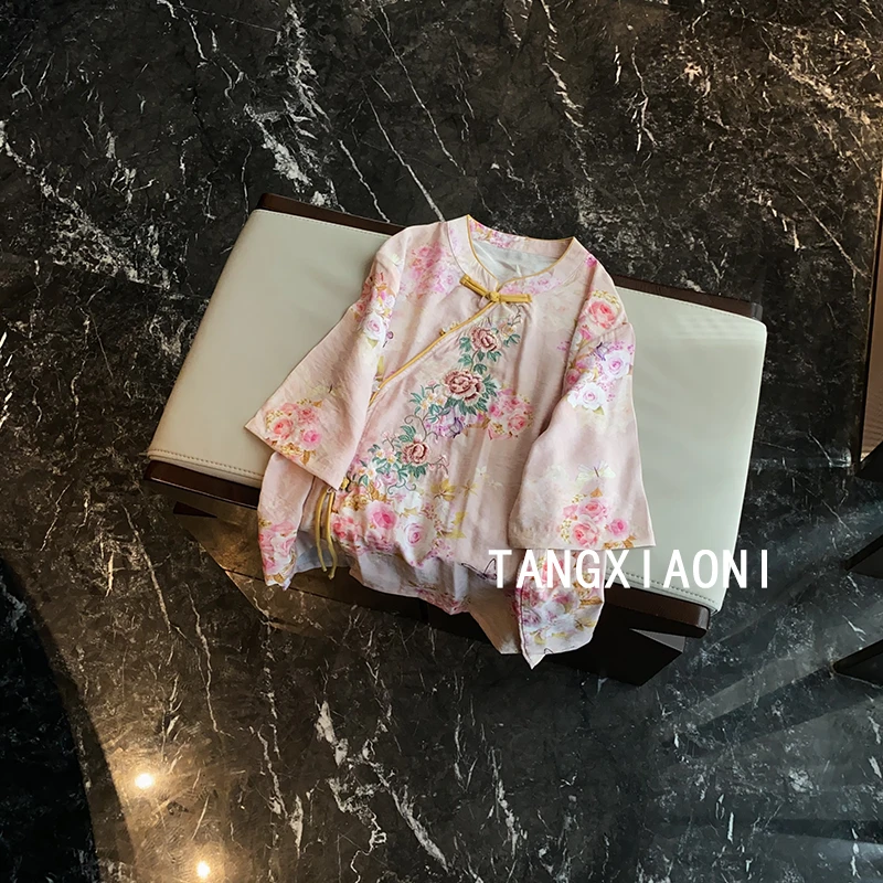 【黄粉花韵】刺绣重磅上衣