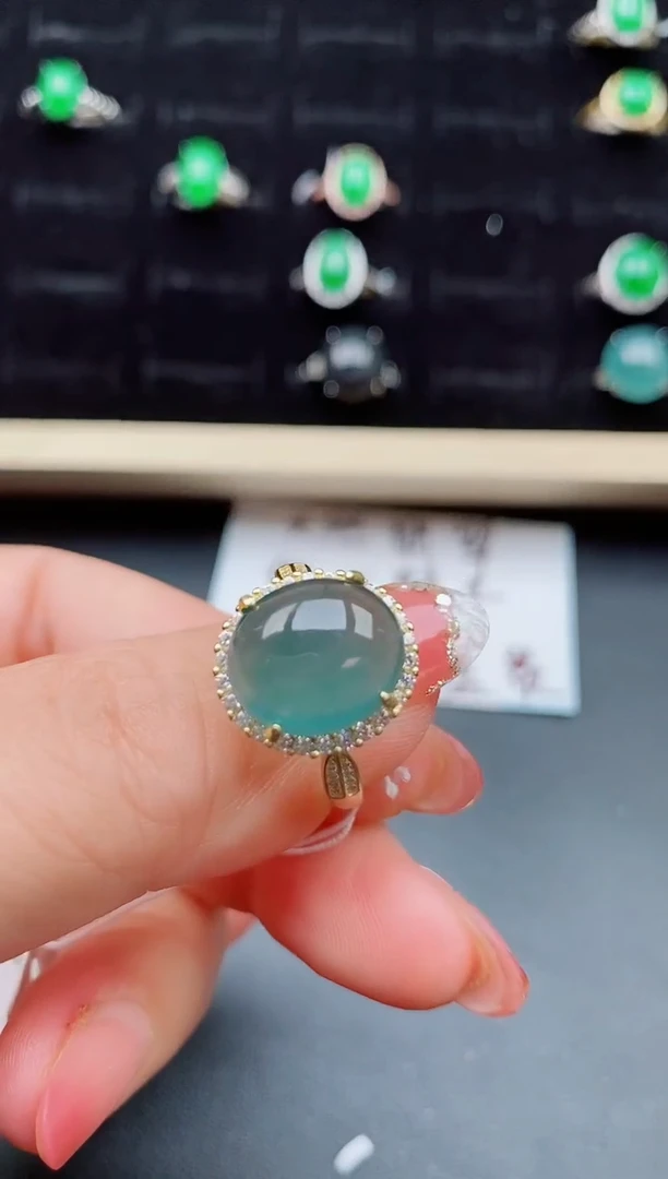 【闪购商品】翡翠戒指银S925镶嵌08000