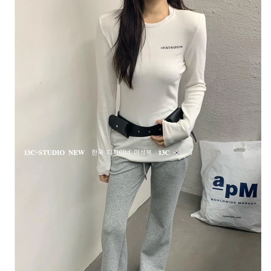 米古古 13C #3563-福 长款遮胯简约百搭舒适打底上衣 (衣长51)