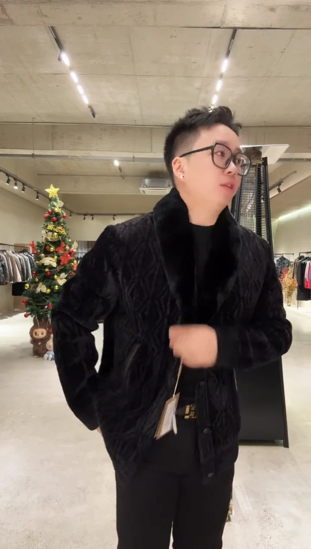 56码（175-190）男士兔毛领鹅绒服