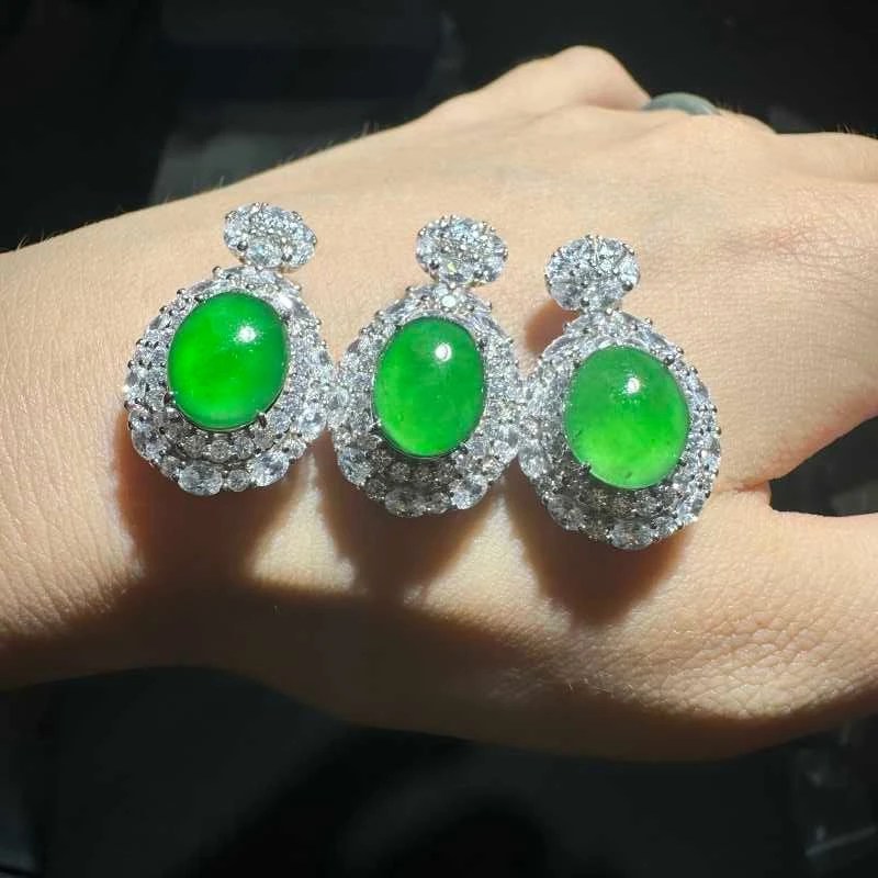 天然A货翡翠蛋面吊坠ZJ01多样性发其一