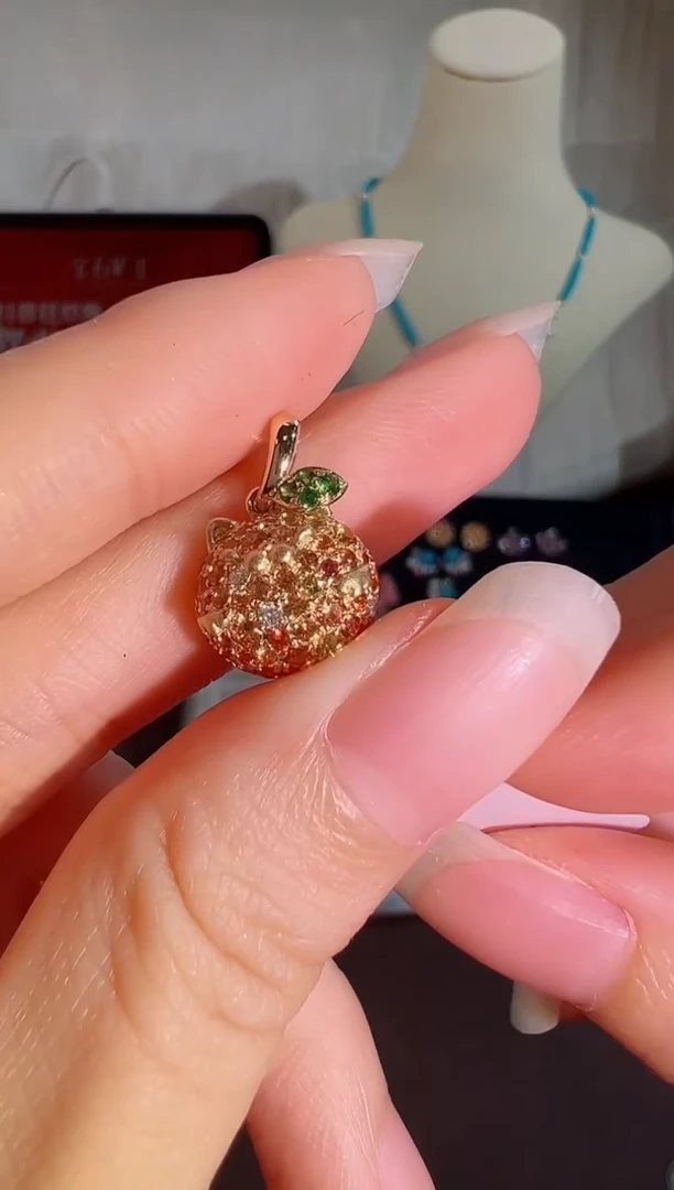 颈饰彩色蓝宝石18K金镶嵌HN0072#-Y#16