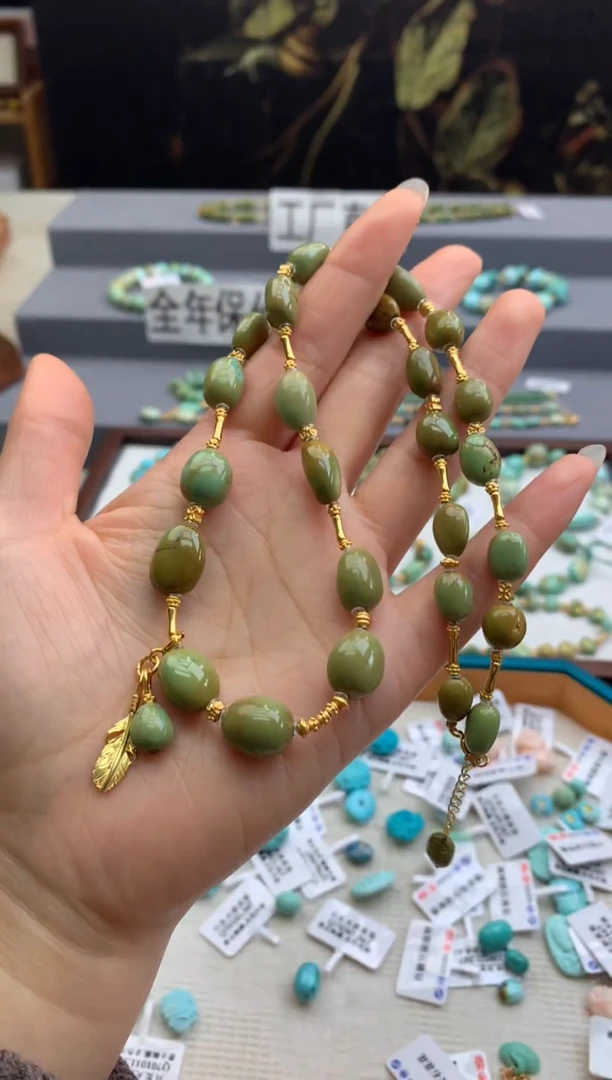 未镶嵌绿松石锁骨链茜.E91