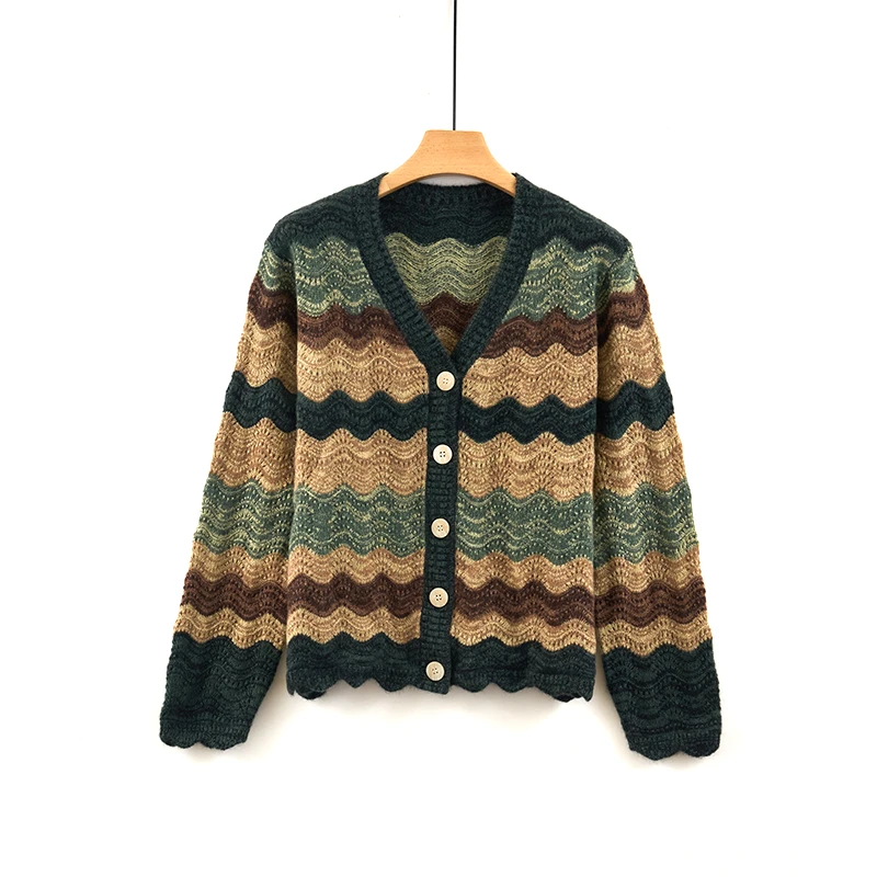 天山名品【100%山羊绒】流光风秋冬新款V领气质羊绒开衫-YKNL5756T