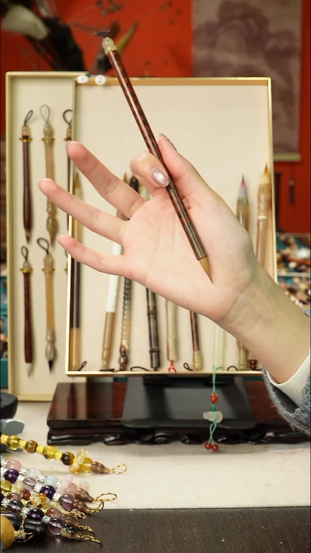 35号孤品高货毛笔链接 清水试笔 蘸墨不退