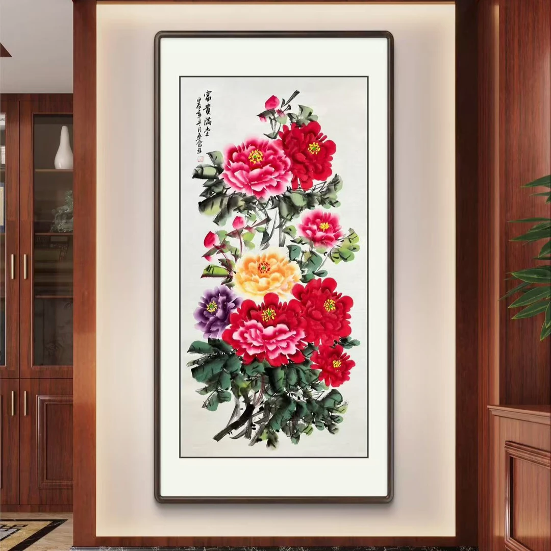 《富贵满堂》纯手绘牡丹图四尺国画书画字画挂画文玩探宝