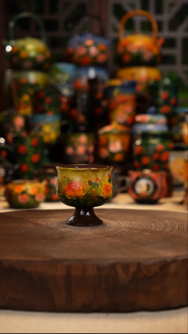 紫砂油画手绘釉下彩