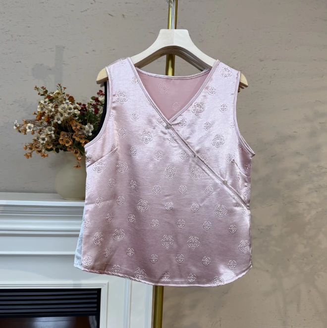 [叶珪]Q797夏季新款背心显瘦简约时尚百搭夏季无袖短款