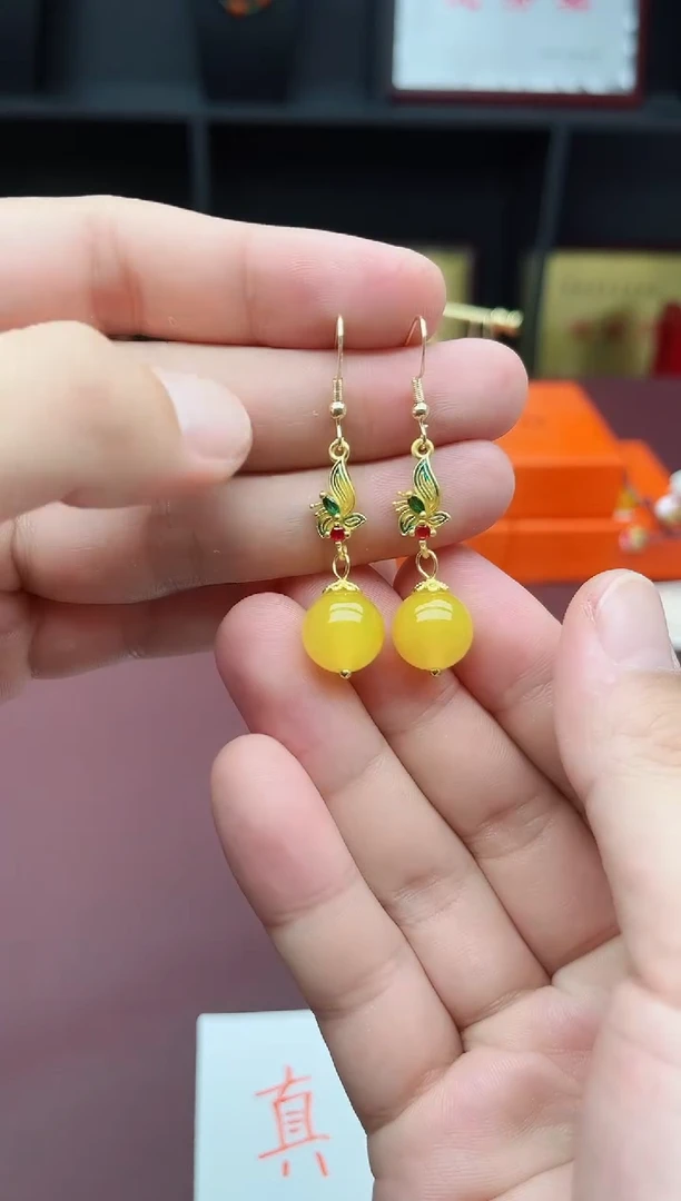 玛瑙/玉髓耳饰银S925镶嵌318000