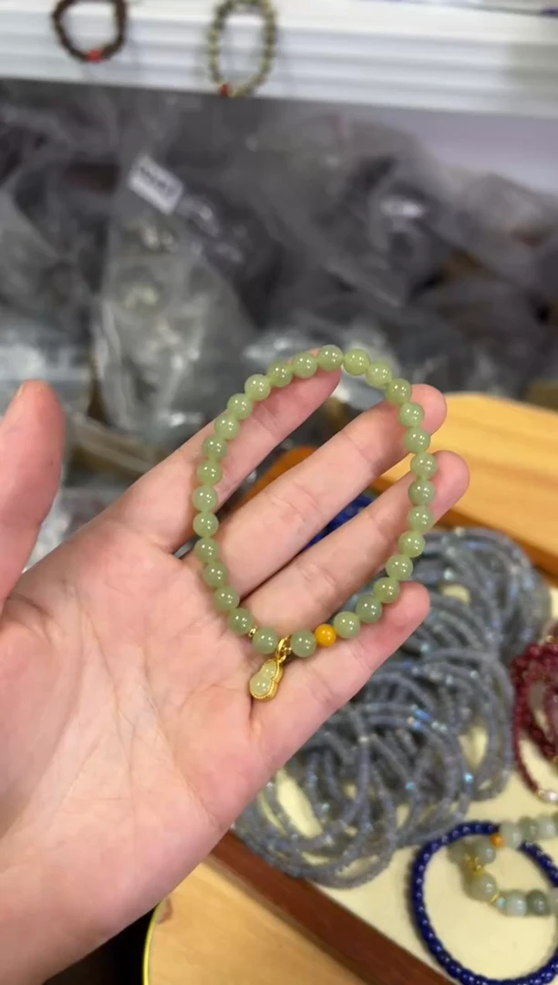 【闪购商品】和田玉手链未镶嵌和田玉葫芦设计款手链[0578]