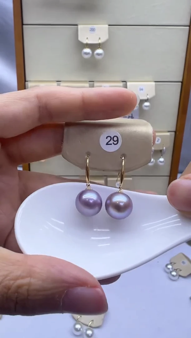 18K金镶嵌耳饰淡水珍珠29