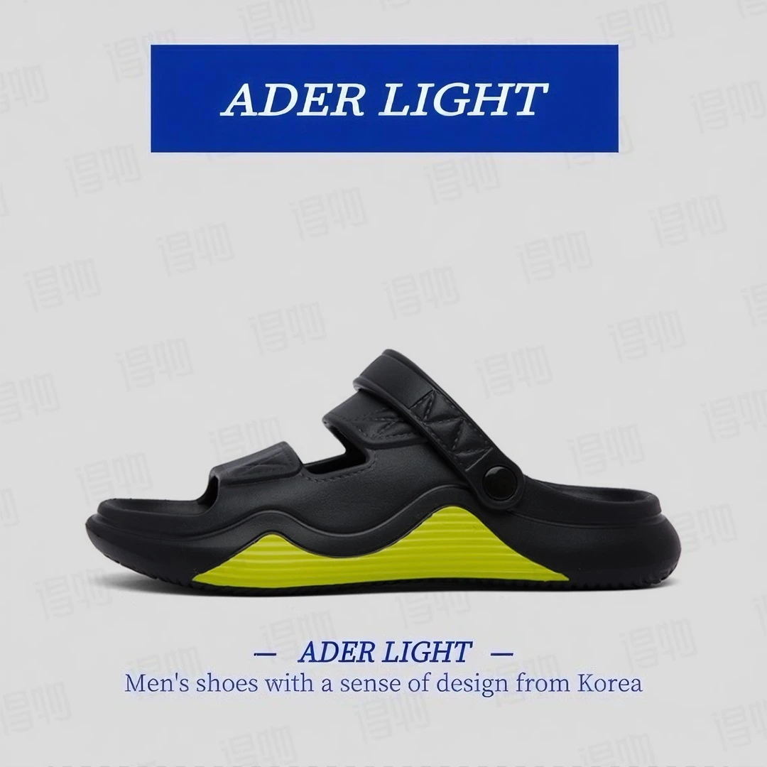 韩国ADERLT凉鞋男款夏季外穿软底两用开车撞色潮牌沙滩防滑拖鞋男