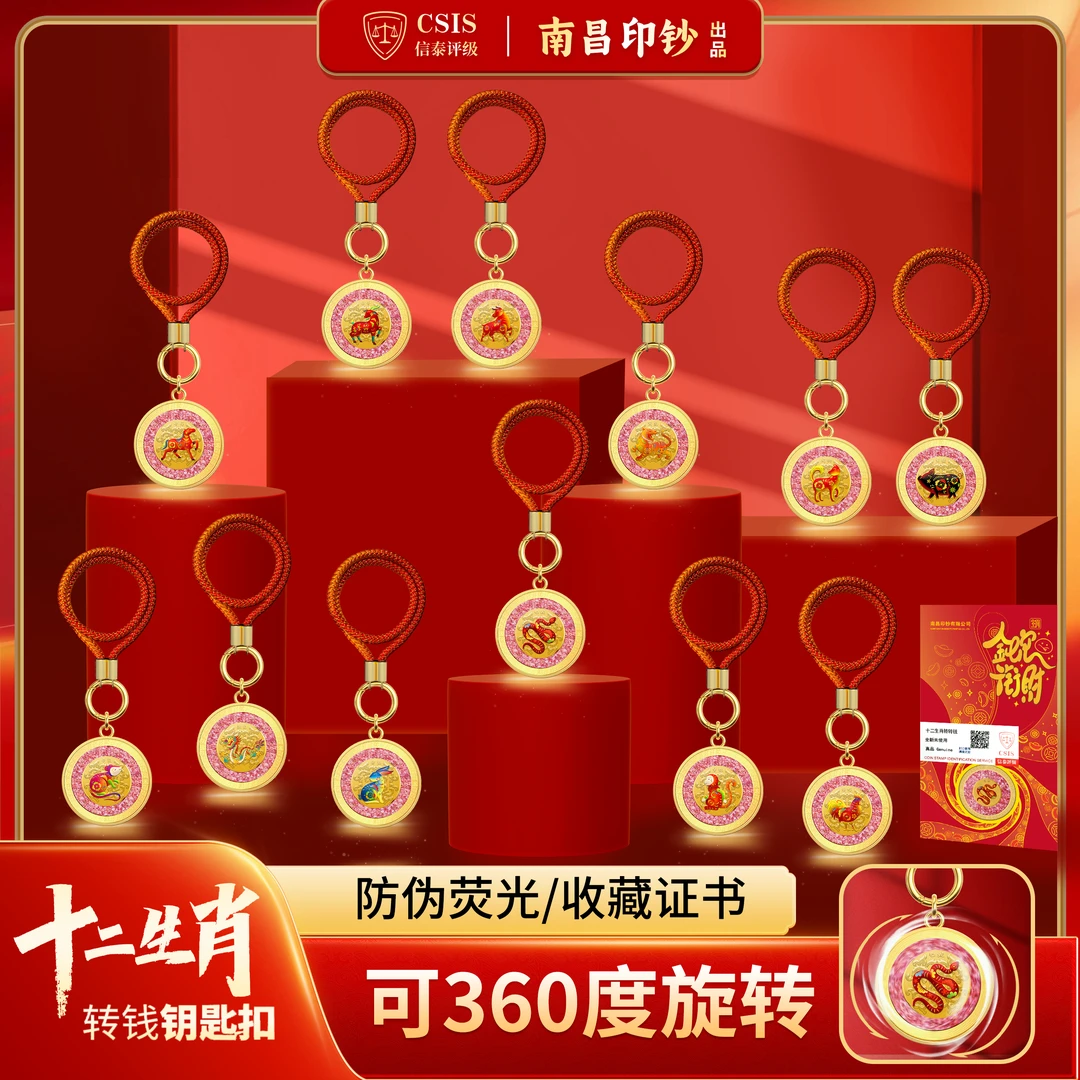 非法定货币十二生肖转转可做钥匙扣/摆件/车挂商品图