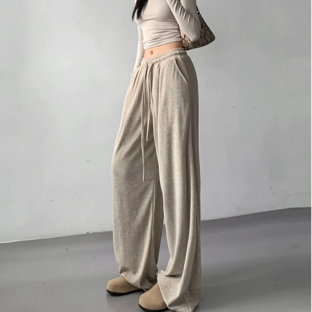 秒变大长腿的超柔软糯米阔腿裤10801