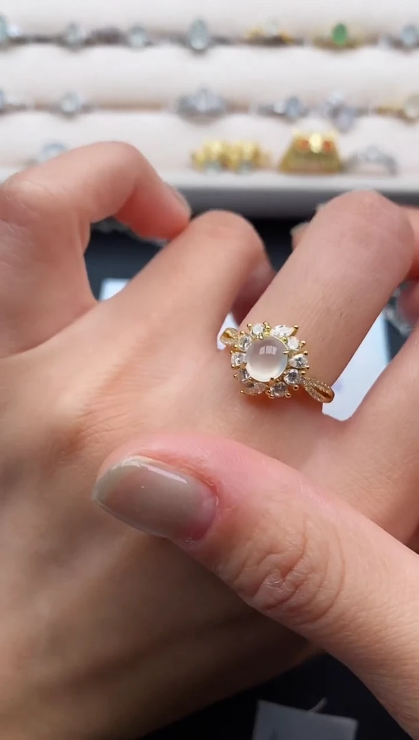 银S925镶嵌戒指翡翠2222222+2