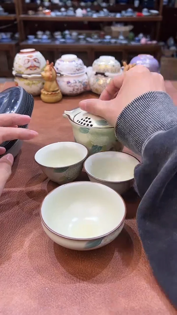 真的很便宜会开片的旅行茶具