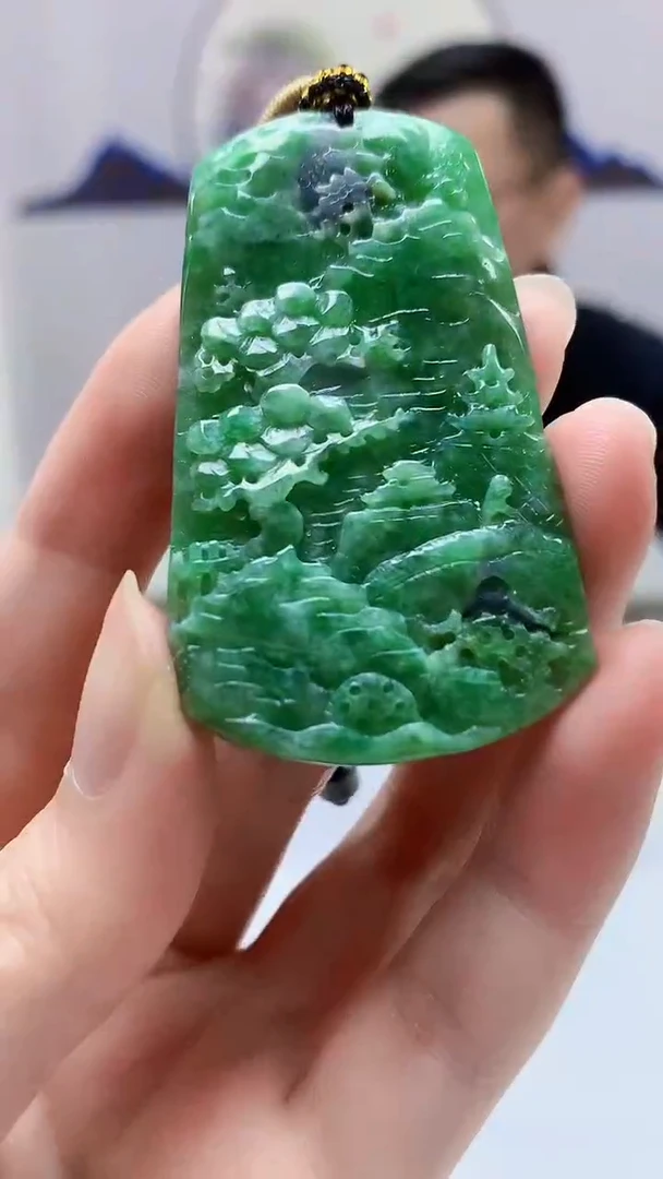 【闪购商品】定制翡翠未镶嵌5152zm-毛货挂件265山水