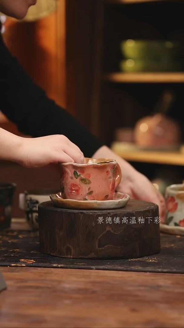 陶瓷景德镇高温釉下手绘陶瓷@L005@