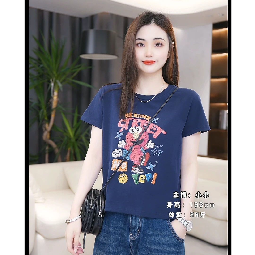LAZYVISION时尚短袖气质女士T恤ZMD-31597小小