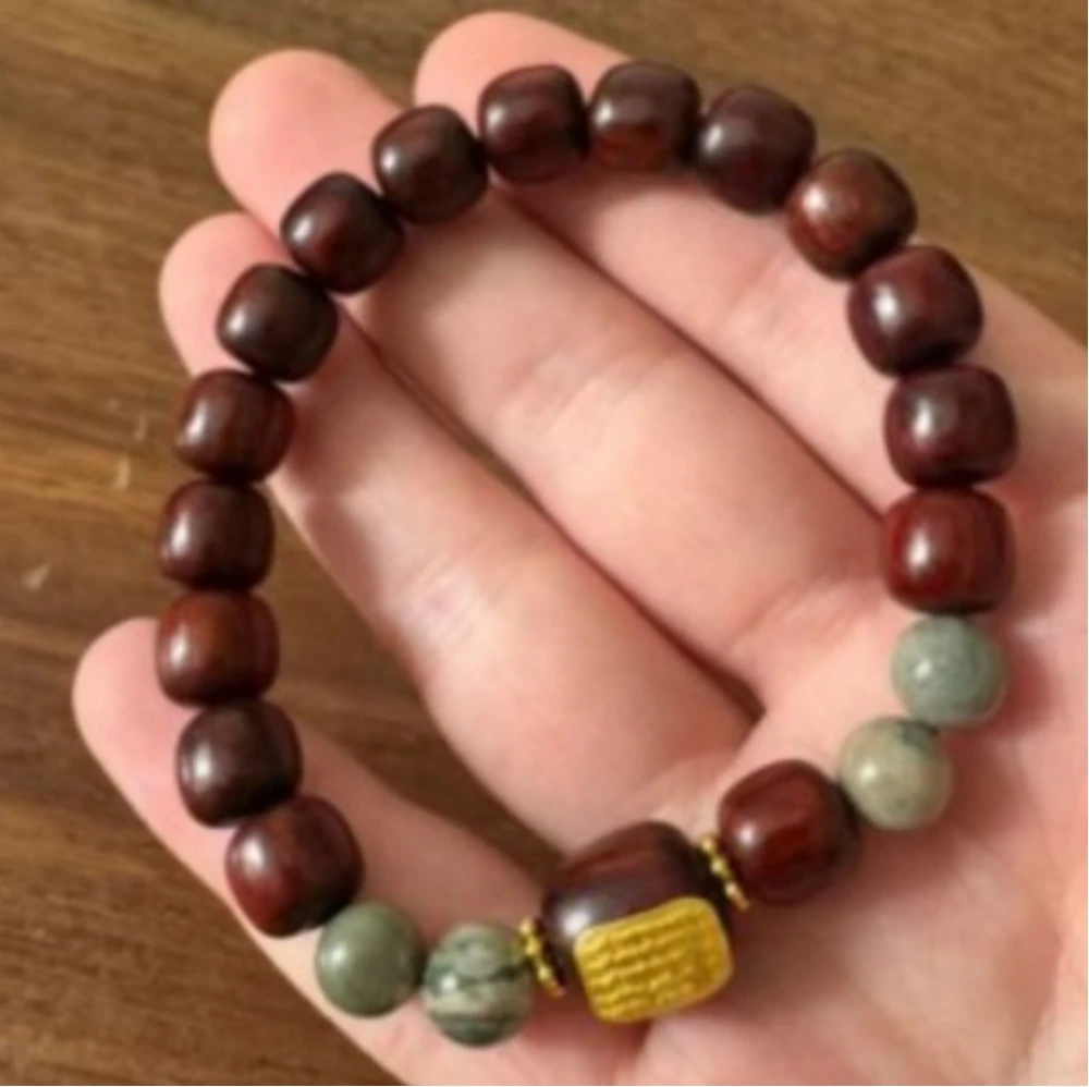 手串-【9*10血檀+五条经】XD129（不带礼盒）