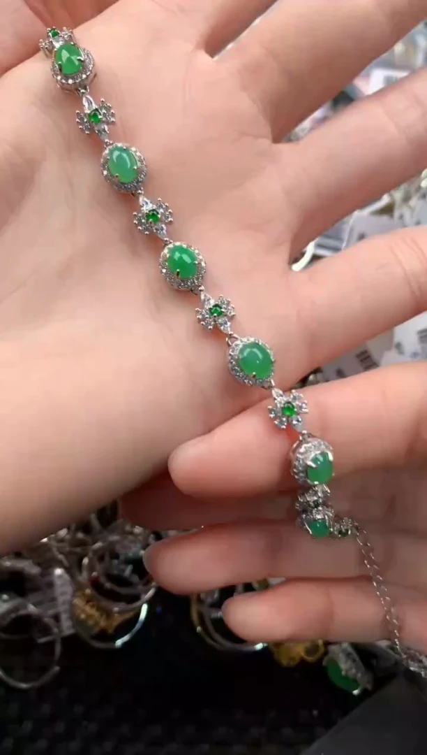 银S925镶嵌戒指翡翠1        1