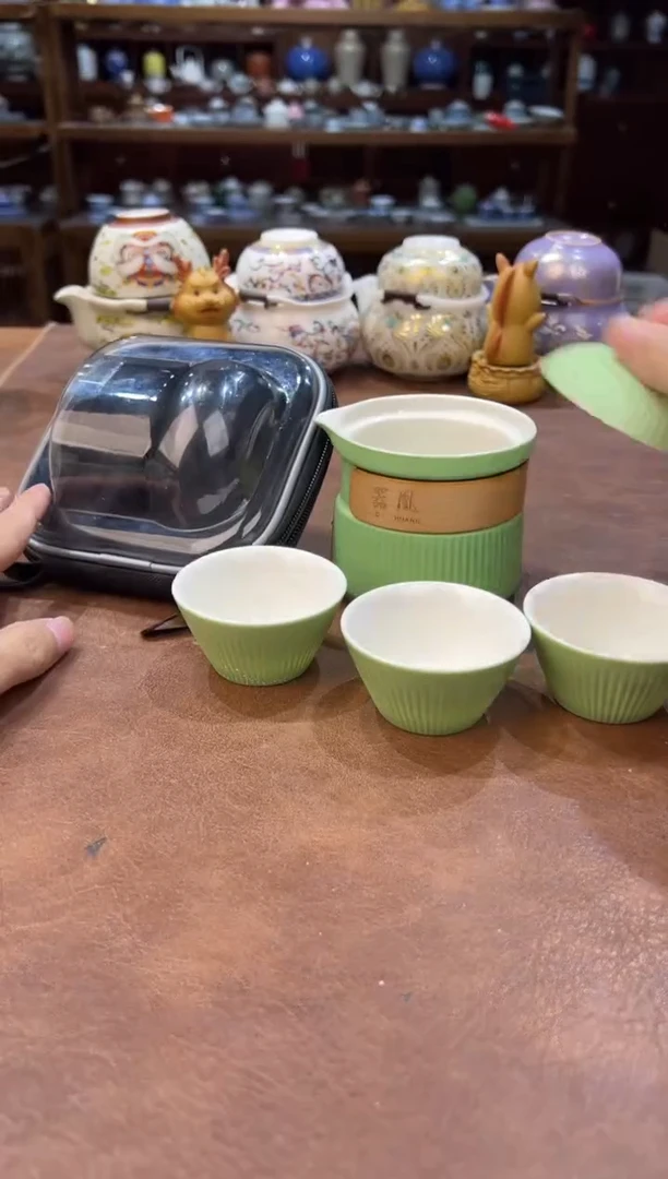 真的很便宜超好看会开片的旅行茶具