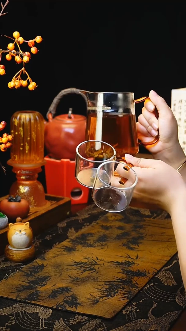 【闪购商品】卓然煮茶器+清禾杯对杯 琥珀色