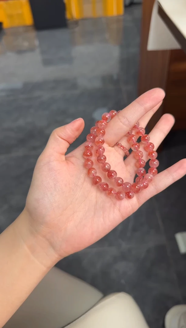 未镶嵌手串水晶芬达金草莓8mm+ 多样性发一