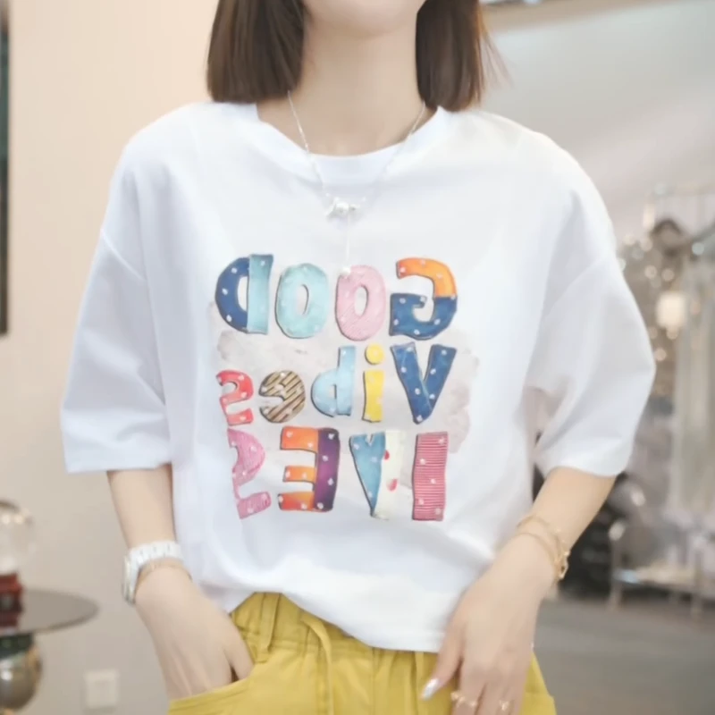 【街头艺人】2025夏季新款时尚百搭显瘦休闲气质T恤上衣LK2503627