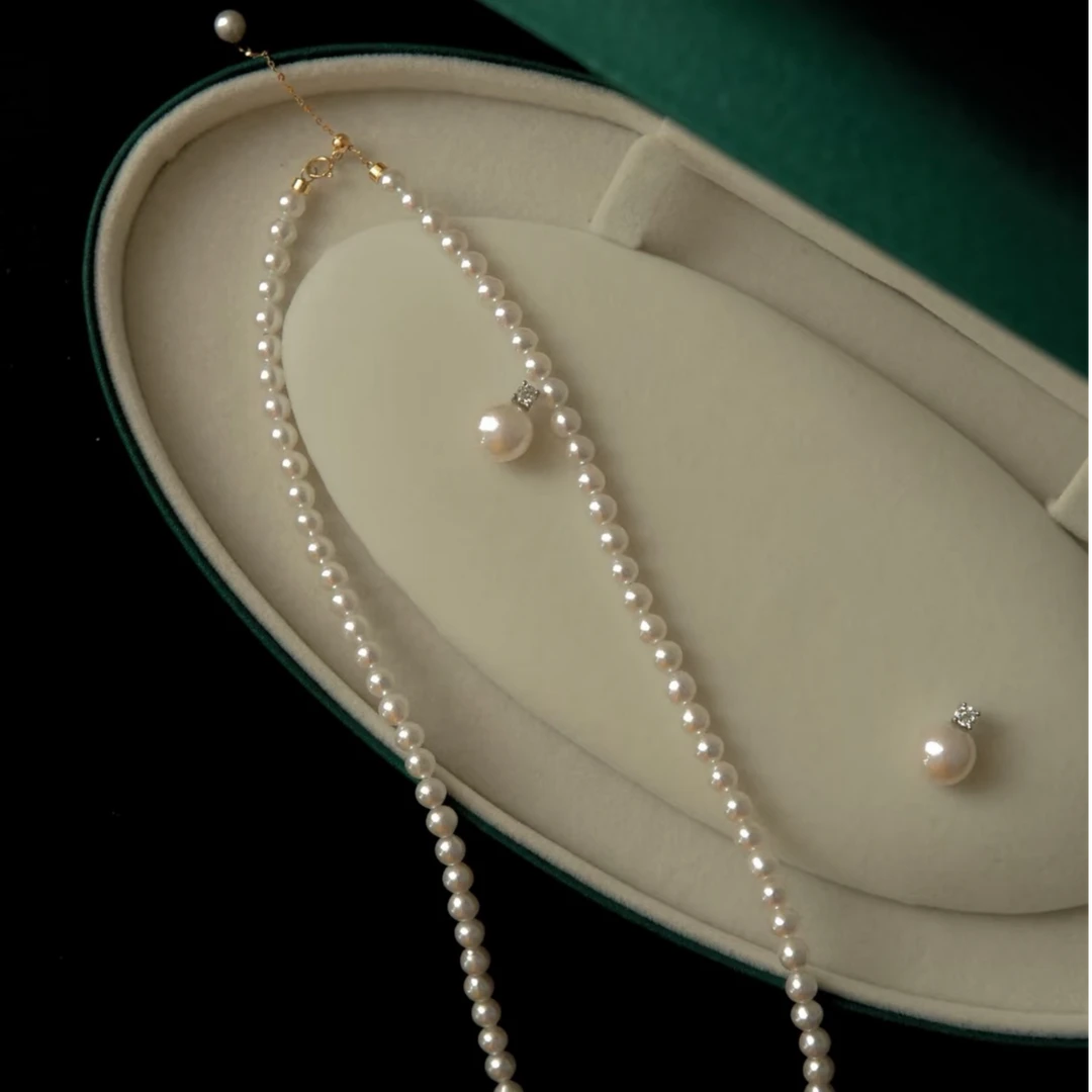 非金属布艺项链 淡水小米珠➕耳钉百搭显气质款可休闲可通勤可高贵