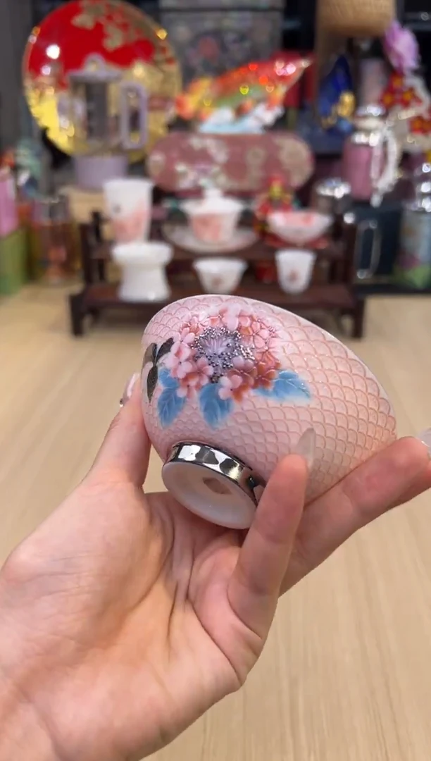 177渡景山房绣球花主人杯-粉