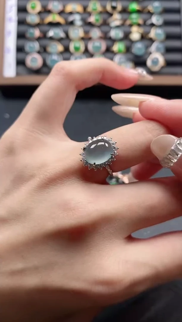银S925镶嵌戒指翡翠5451