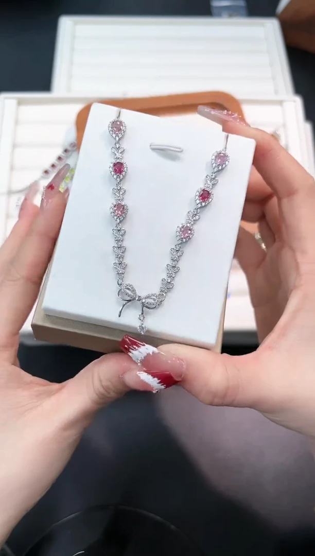 【闪购商品】碧玺套链银S925镶嵌22l多样性发其一/1套