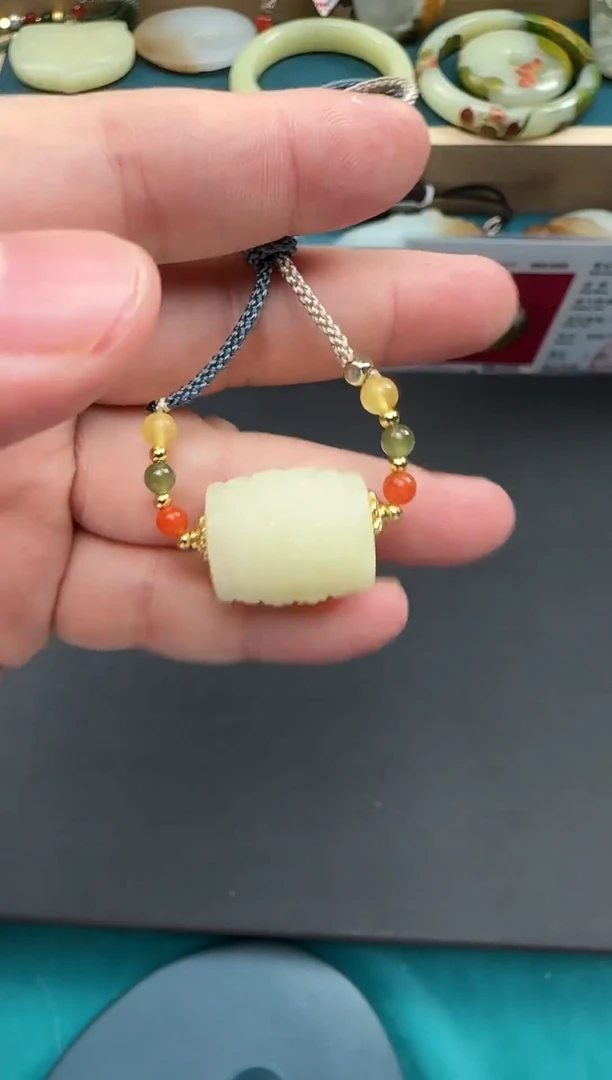 颈饰未镶嵌和田玉黄玉回形纹锁骨链