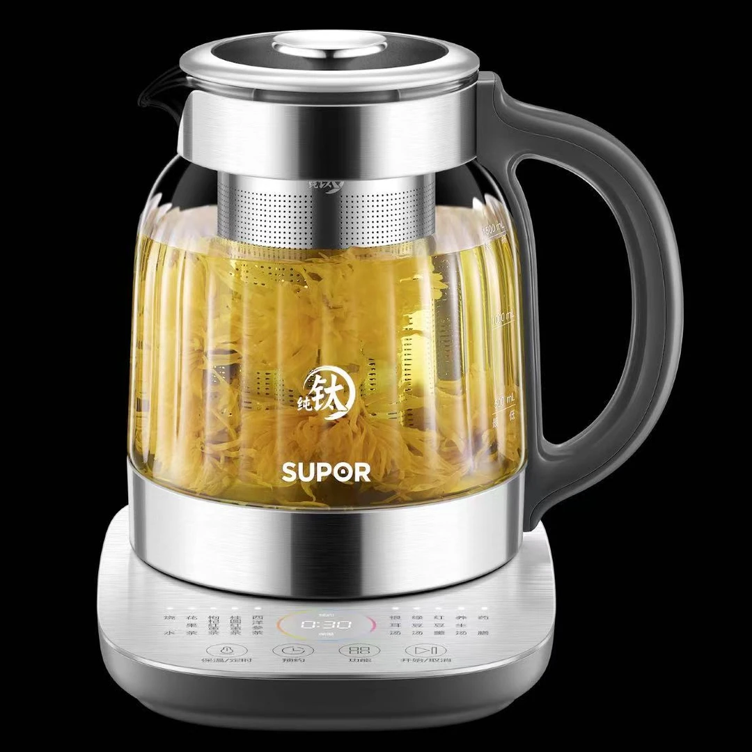 苏泊尔1.5L纯钛养生壶SW-15Y29加大加粗纯钛滤网恒温煮茶器