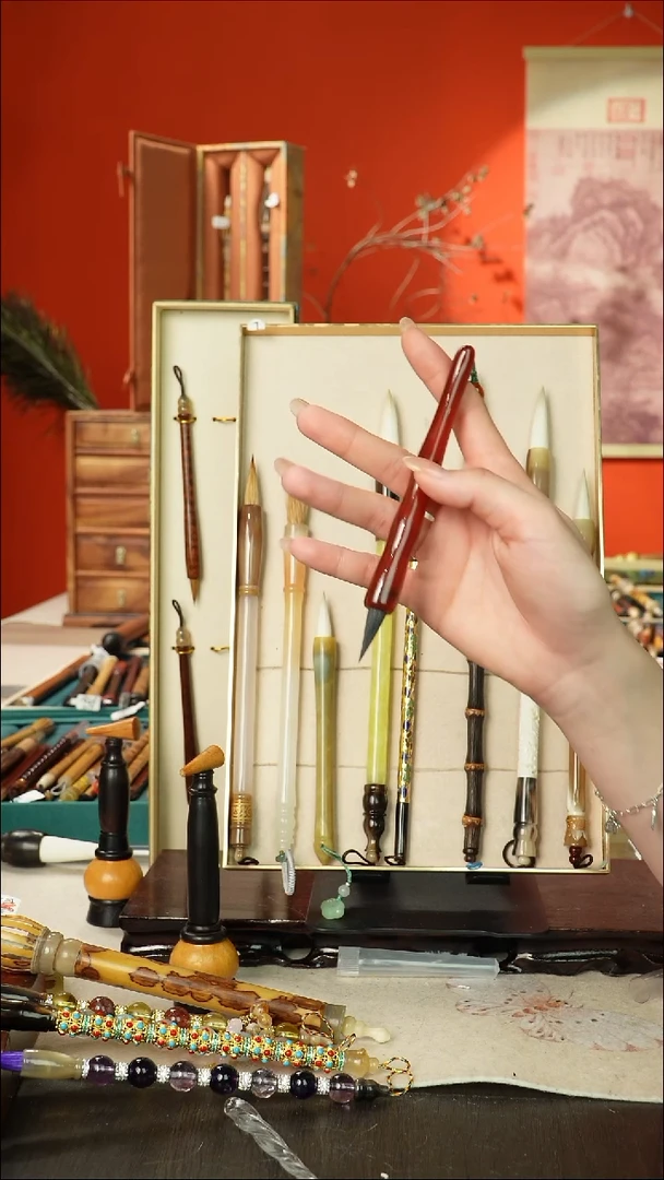 277号闪孤品高货毛笔链接 清水试笔 蘸墨不退