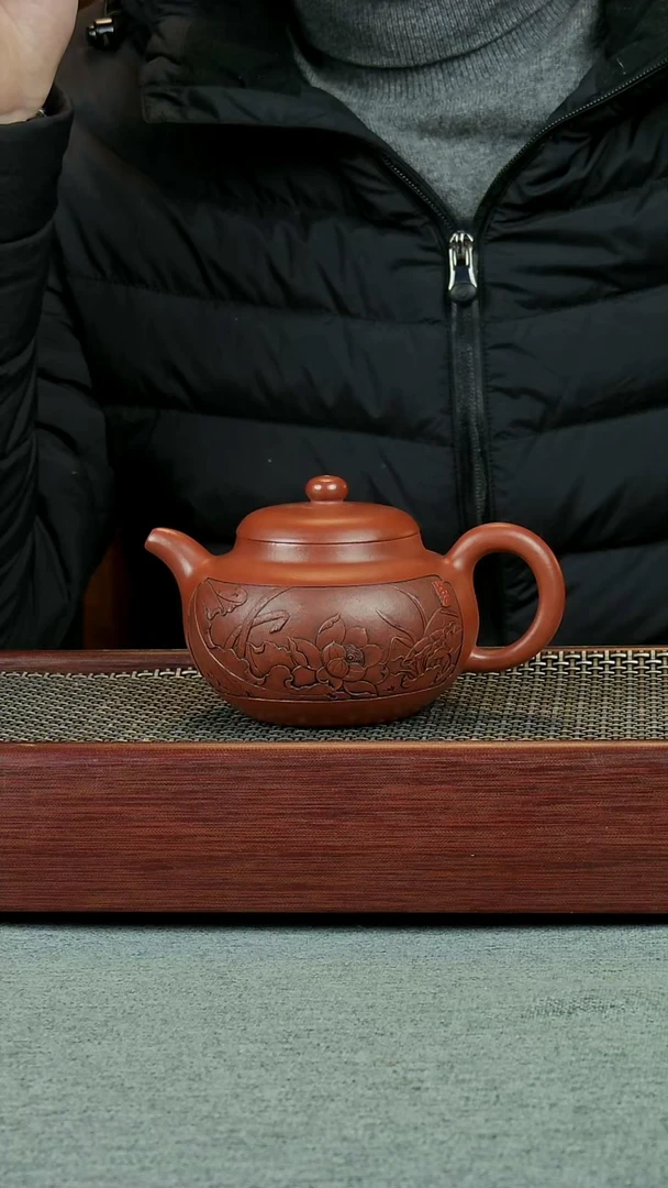 茶壶紫砂云*圆珠浮雕