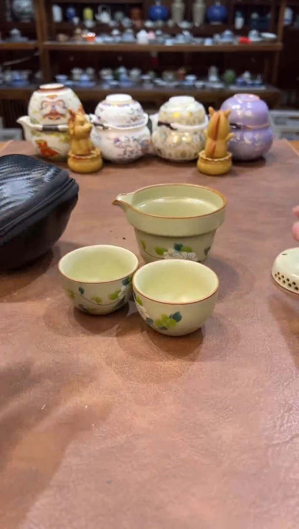 真的很便宜超好看会开片的旅行茶具