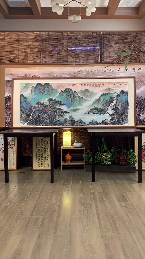 国画纯手绘纯实木205*85cm