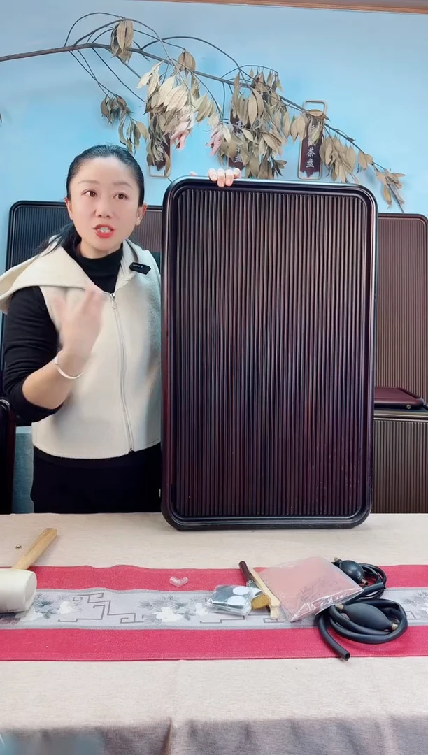 千川黑胡桃色款式茶盘80*50*5