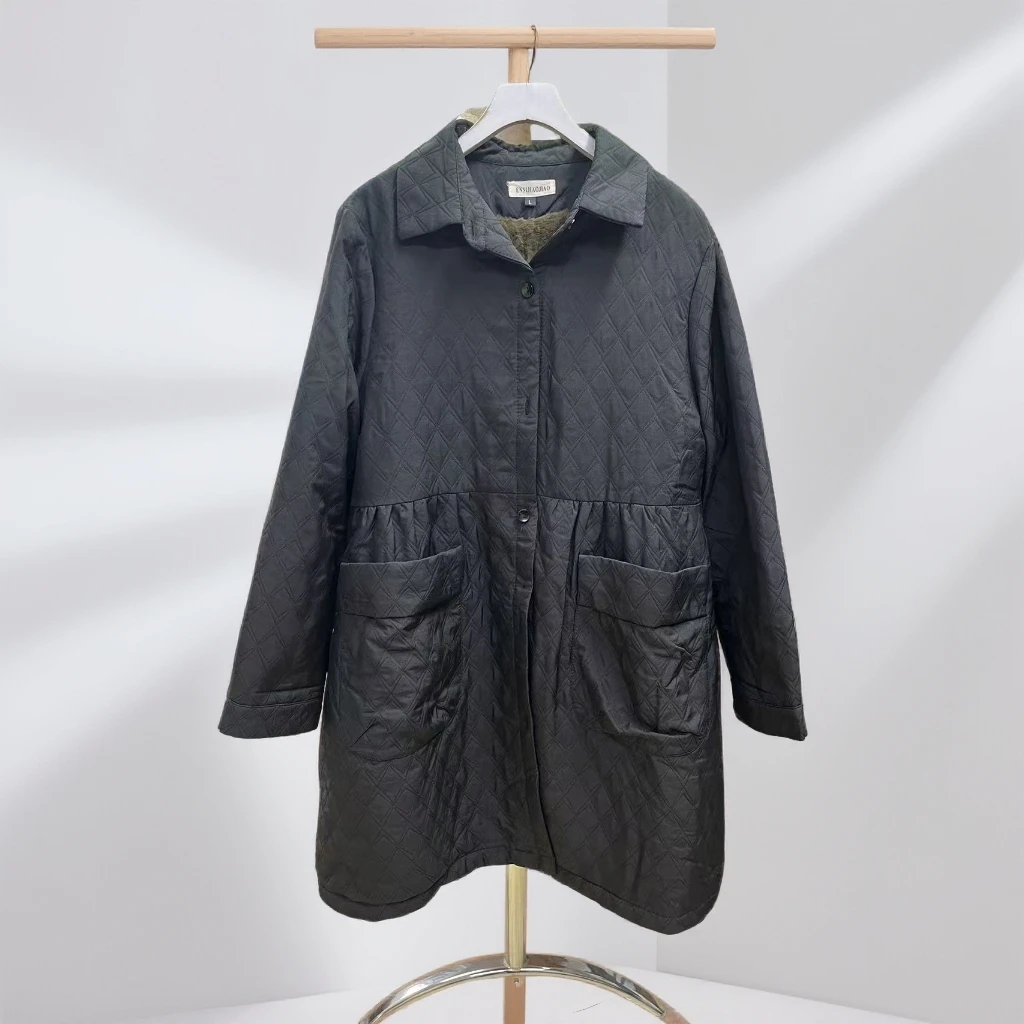 1568新款秋冬中长新款夹棉风衣棉服外套